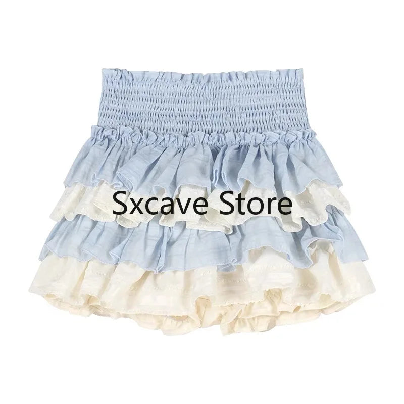 Kawaii Clothing 2 Piece Skirts Sets Autumn Casuall Japanese Style Y2k Crop Tops Blouse + Mini Skirts Vintage Lolita Suits