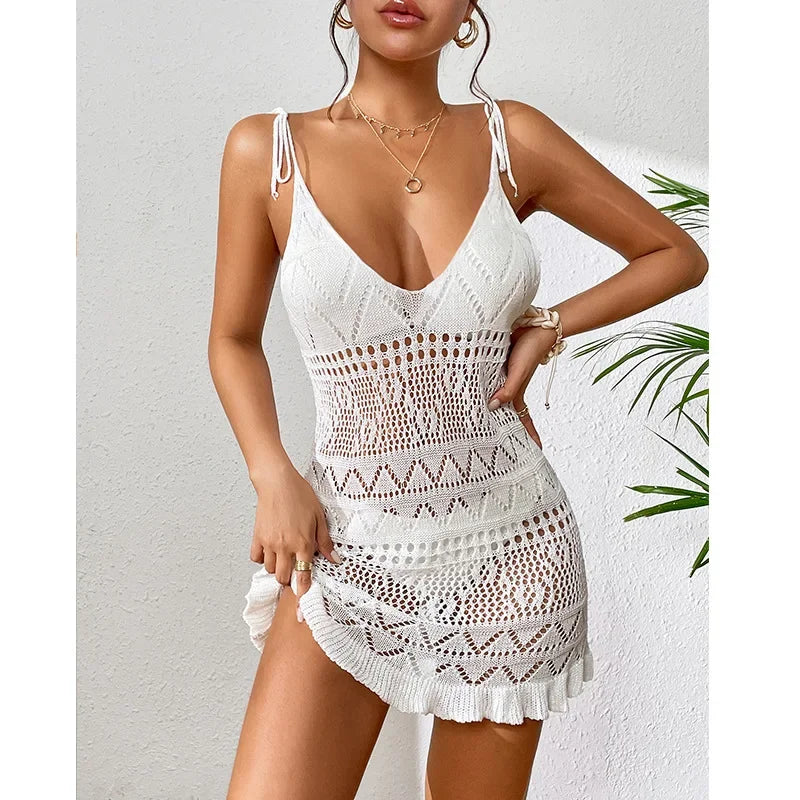 Swimming Wear for Womens Crochet Dresses See-through Beachwear Swimsuit Woman Bathing Suit Beach Cover Up Vacation Outfits Women