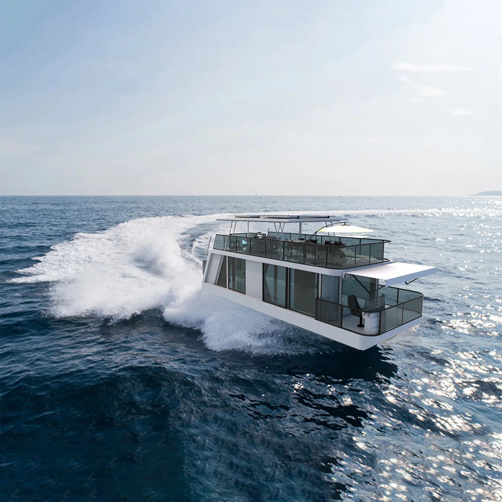 New Design Water Floating House Boat Luxury Aluminum Floating Boat for Sale