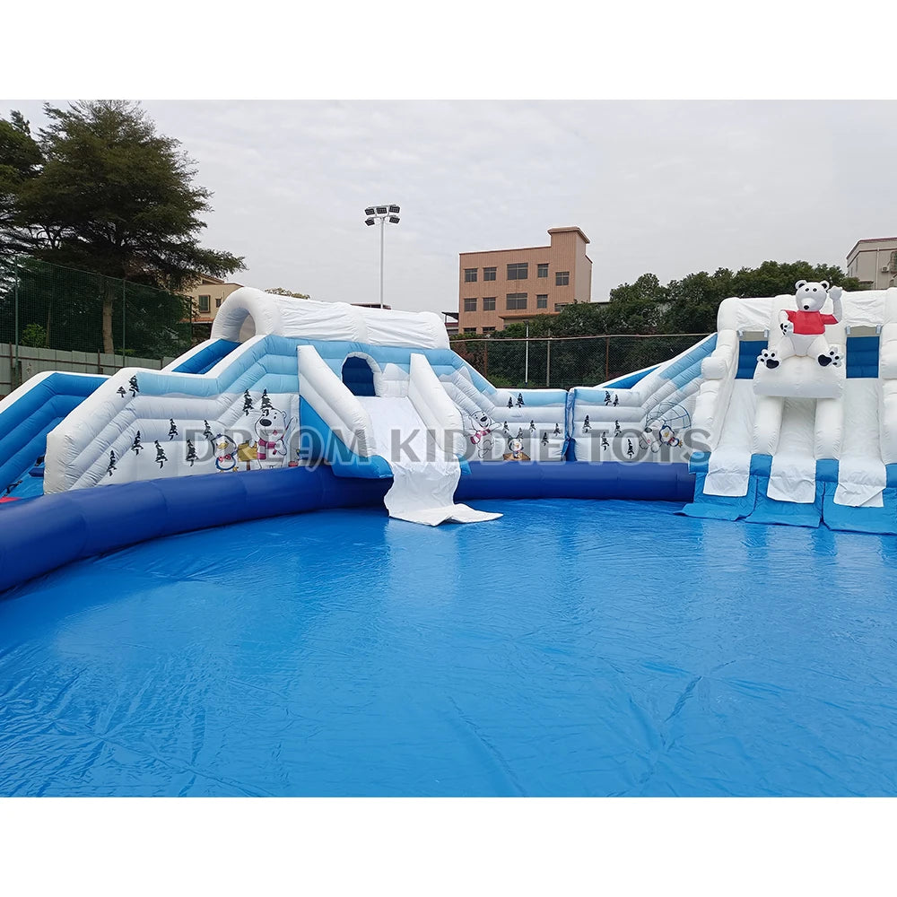 16m Inflatable water park pool and slide combination inflatable commercial water slide Amusement park Equipment