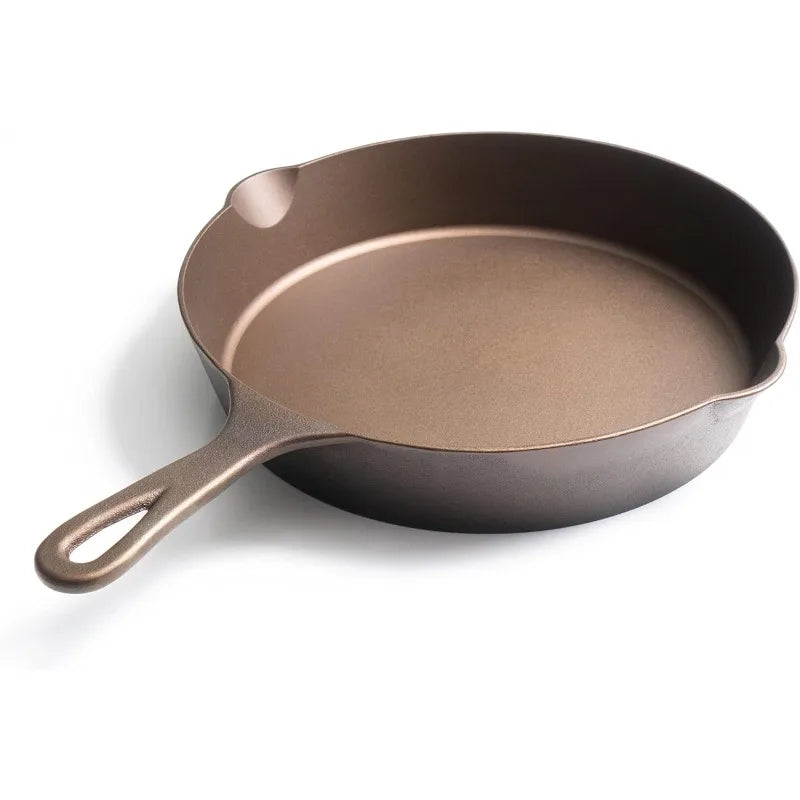 Lancaster Cast Iron Lightweight Cast Iron Skillet - 10.5” Pre-Seasoned Frying Pan Made in USA