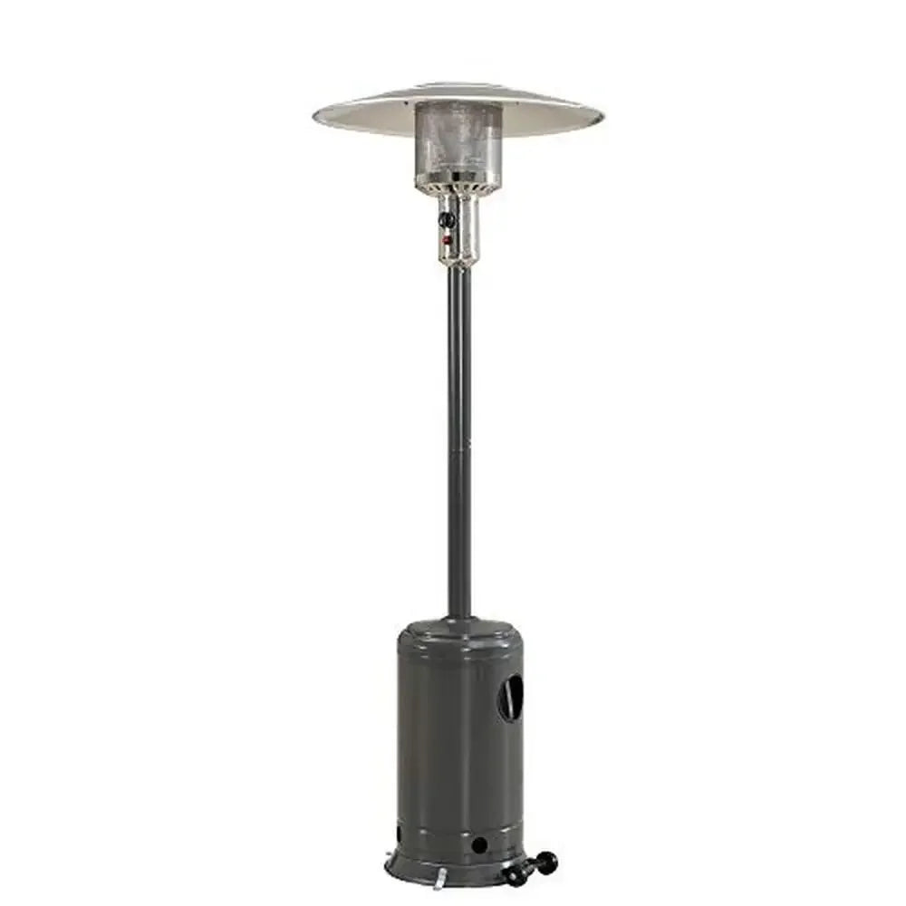 Gas Patio Heater Portable Propane Heater 47000 BTU Auto Shut Off Safety Valve Wheels Gray Outdoor