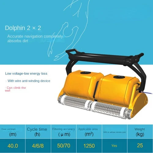 Swimming Pool Full-Automatic Pool Cleaner Underwater Vacuum Cleaner Pool Bottom Cleaning Robot