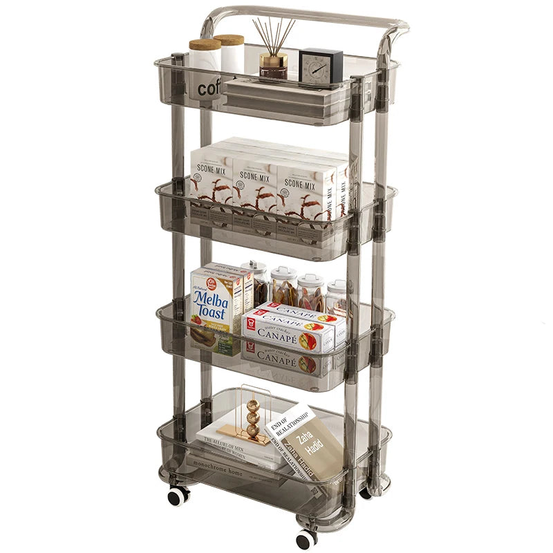 Kitchen Storage Trolley Organizer Plastic Housekeeping Candy Kitchen Cart Grocery Service Carrito Plegable Con Ruedas Furniture