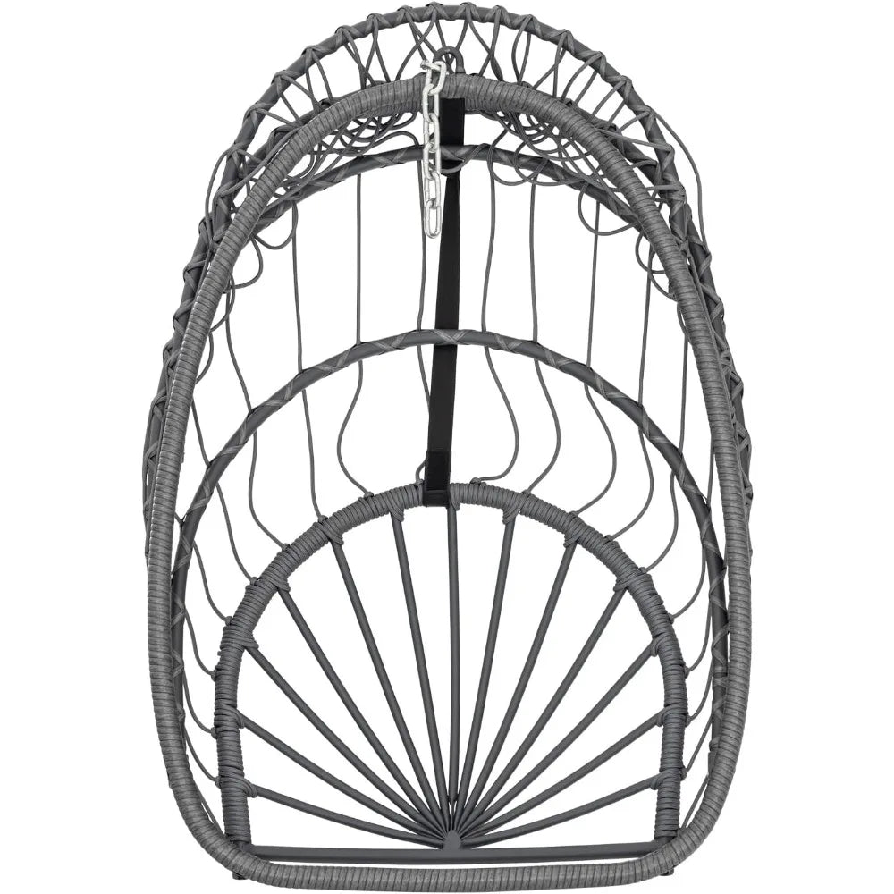 Indoor Outdoor Egg Hanging Chair with Stand Patio Wicker Swing Egg Chair Indoor Swinging Chair for Patio Bedroom Balcony