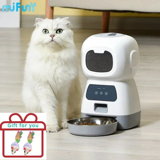 Automatic Pet Feeder Cats Water Dispenser Wifi Remote Cat Water Fountain Cat Food Dispenser Stainless Steel Dog Bowl