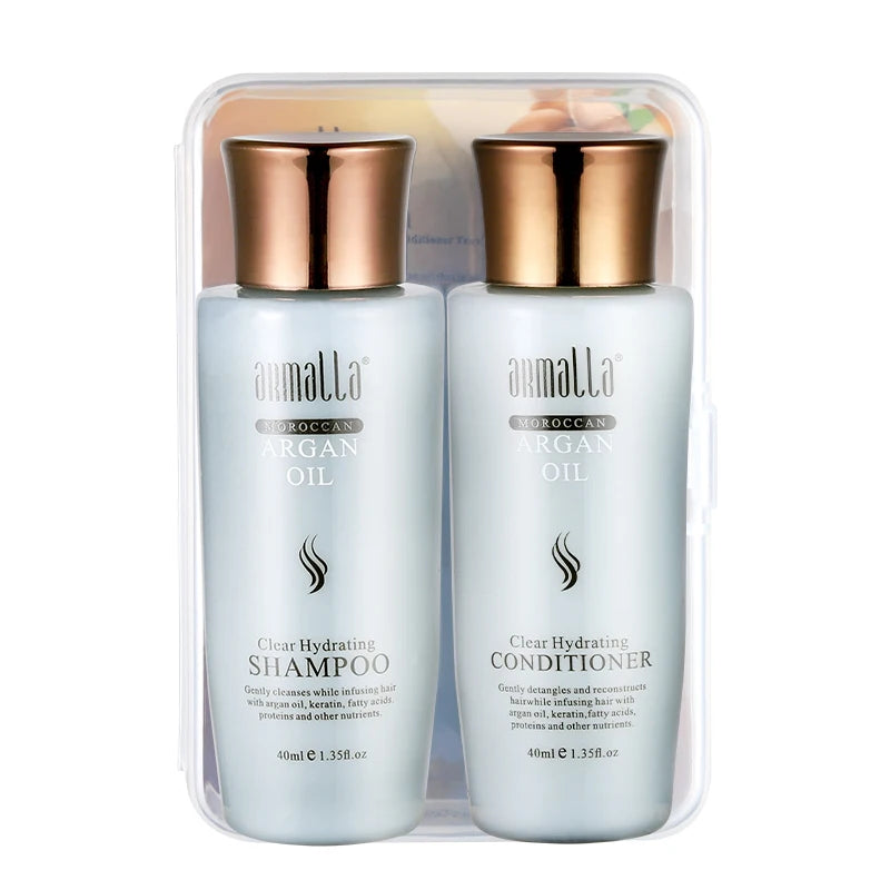 Mini Travel Hair Shampoo and Conditioner Set+1000ml Brazilian Ultikare Keratin Moisturizing Treatment For Hair Care Smoothing