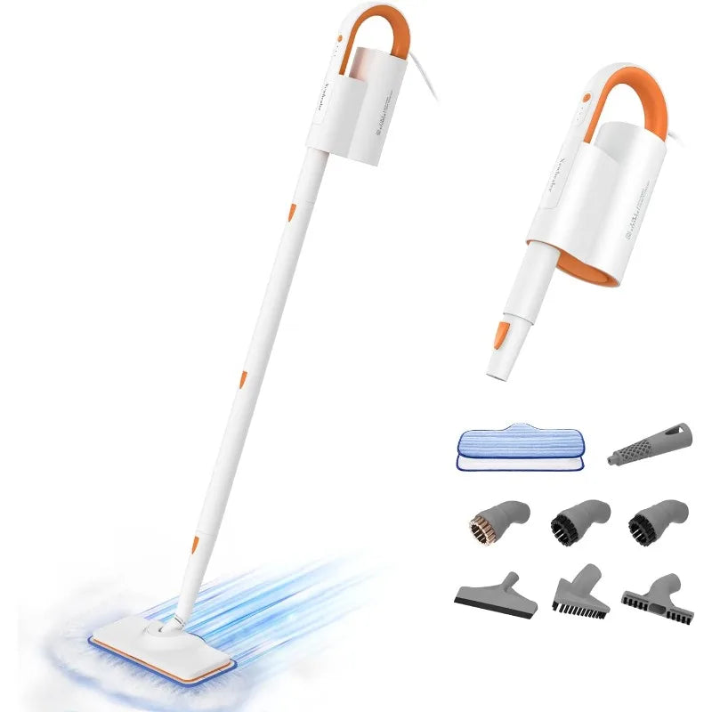 Newbealer Steam Mop & Detachable Handheld Cleaner, 250ml 1200W Powerful Floor Steamer, 3 Adjustable Levels