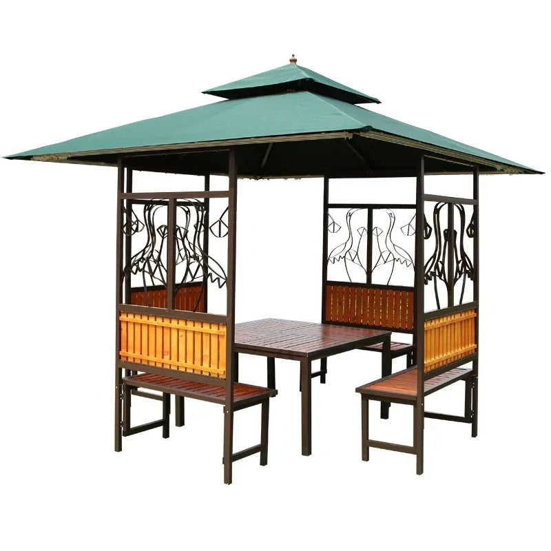 Courtyard pavilion four-corner pavilion anti-corrosion wood sun shed park leisure awning outdoor awning tent