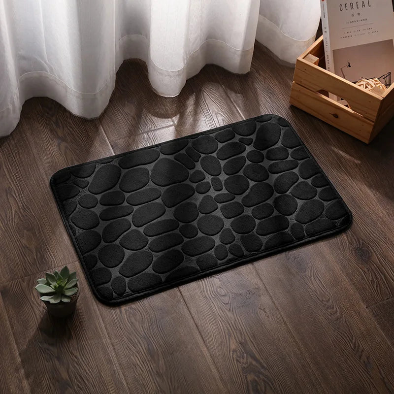 Non Slip Mat Super Absorbent Bath Mat Cobblestone Embossed Mat In Bathtub Floor Rug Shower Room Doormat Memory Foam Mat 60x40cm