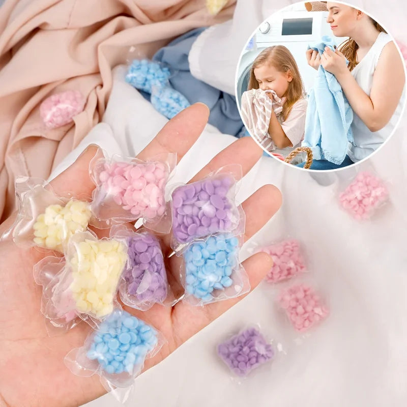 10/20/30Pcs Colorful Laundry Fragrance Beads Water Soluble Softener Pod Lasting Fragrance Protective Clothing Laundry Ball Gel