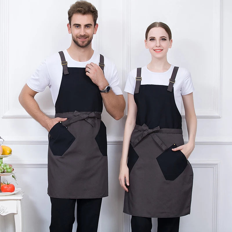 Professional Business Server Apron for Kitchen Cleaning Cooking Protective Cover Clothes Women and Men Hospitality Uniform Logo