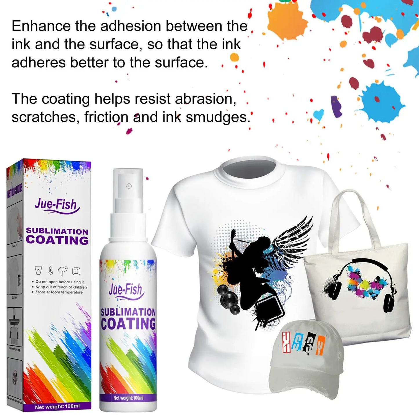 100ml Quick Dry Sublimation Coating Fixed Spray Sublimation Products For Cotton Fabric T-Shirt Carton Canvas Polyester R1C1