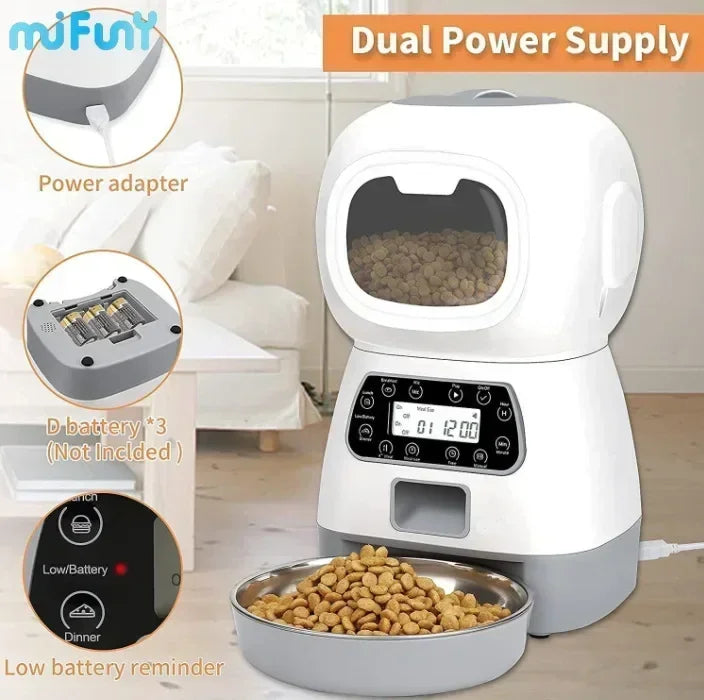 Automatic Pet Feeder Cats Water Dispenser Wifi Remote Cat Water Fountain Cat Food Dispenser Stainless Steel Dog Bowl