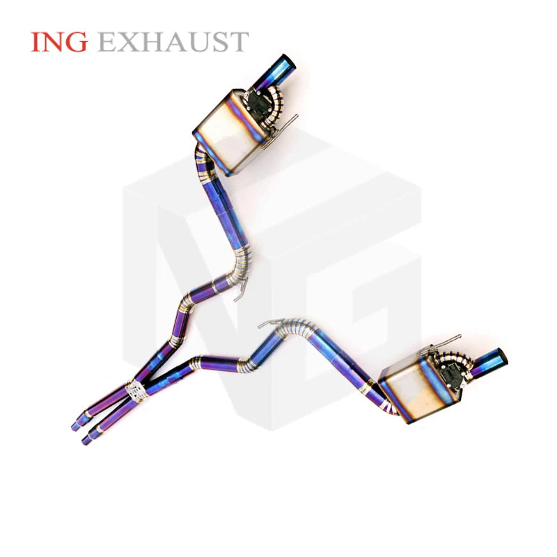 ING Performance Exhaust Valve Titanium Alloy Catback for Ford Mustang GT 5.0L Electric Muffler Up Race Accessories Engine System