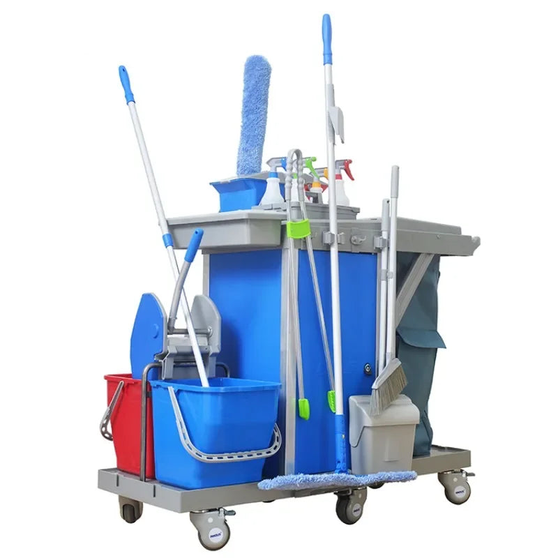 Hotel Cleaning Equipment Housekeeping Cleaning Trolley Cart Household Cleaning Tools & Accessories Set Cart