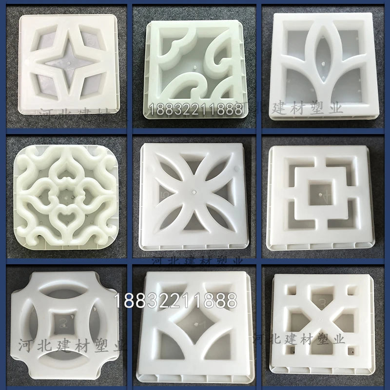 Cement Antique Brick Mold Square Garden Wall Making Brick Mould 3D Carving Anti-Slip Concrete Plastic Paving Molds