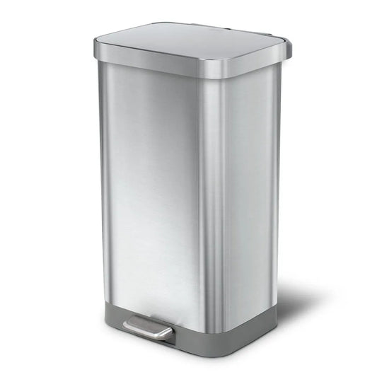 Stainless Steel Step Trash Can with Clorox Odor Protection | Large Metal Kitchen Garbage Bin with Soft Close Lid, Foot Pedal