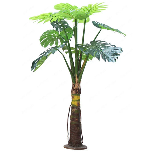 Simulation Monstera Deliciosa Indoor Decoration Plastic Plant Pot Living Room on-the-Ground Green Plant Large Combination Tree