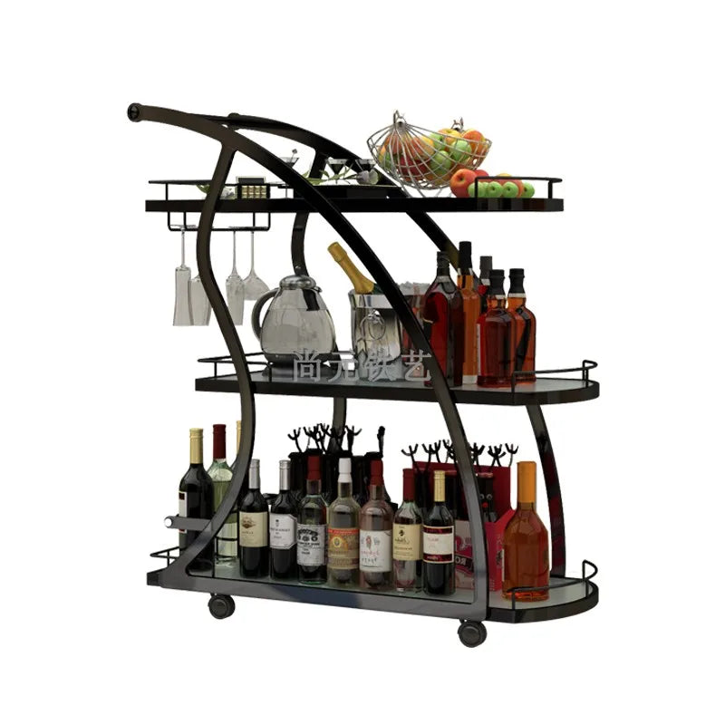 Dining Trolley Wheeled Cart Small Janitorial Cocktail Mini Bar Hotel Cleaning Wagon Housekeeping Rolling Side Espejo Tool Large