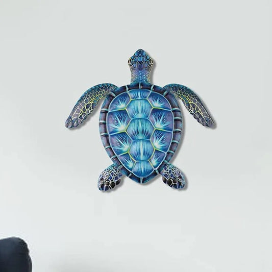 Blue Metal Sea Turtle home Decor Sea Life Turtle Decor Metal Wall Art Decoration Turtle Lover Gift Hanging Wall Art Home Decor