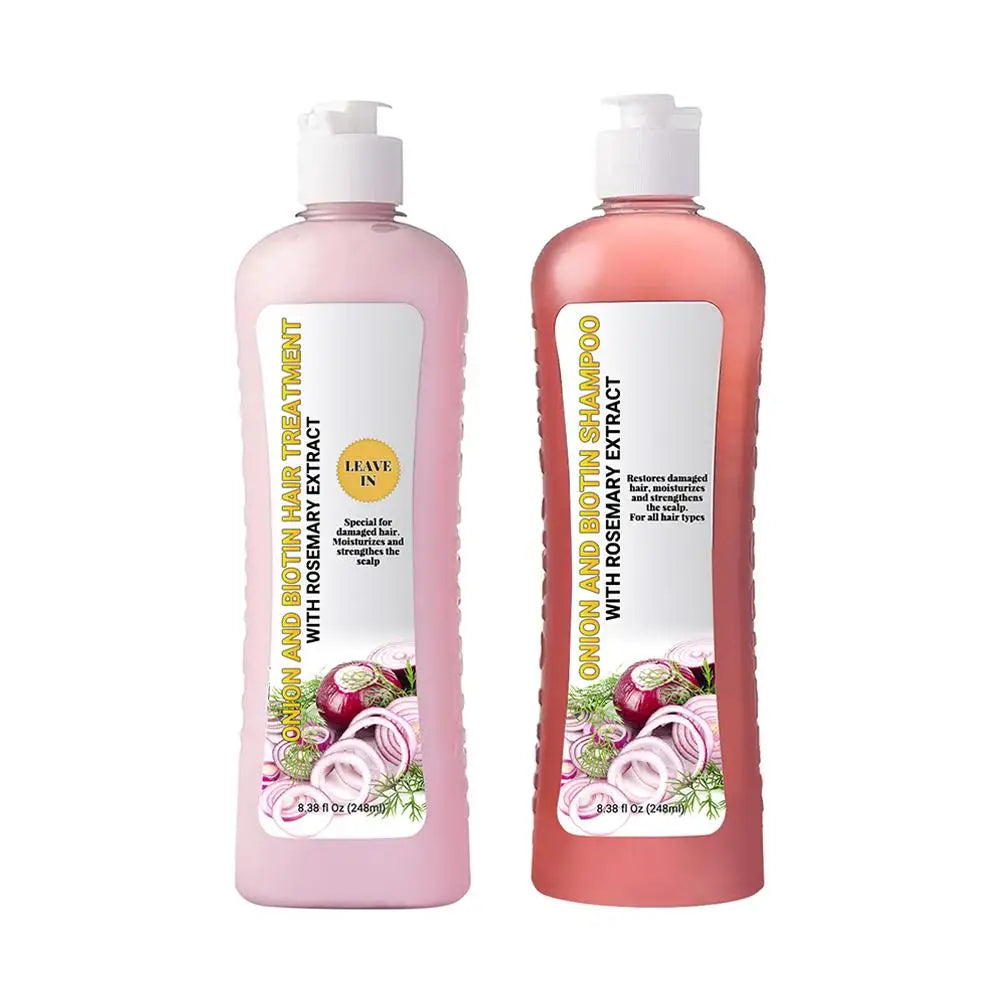 2 Bottles/Set Onion Biotin And Rosemary Shampoo+Conditioner Hair Treatment Anti Hair Loss For All Hair Types Hair Care