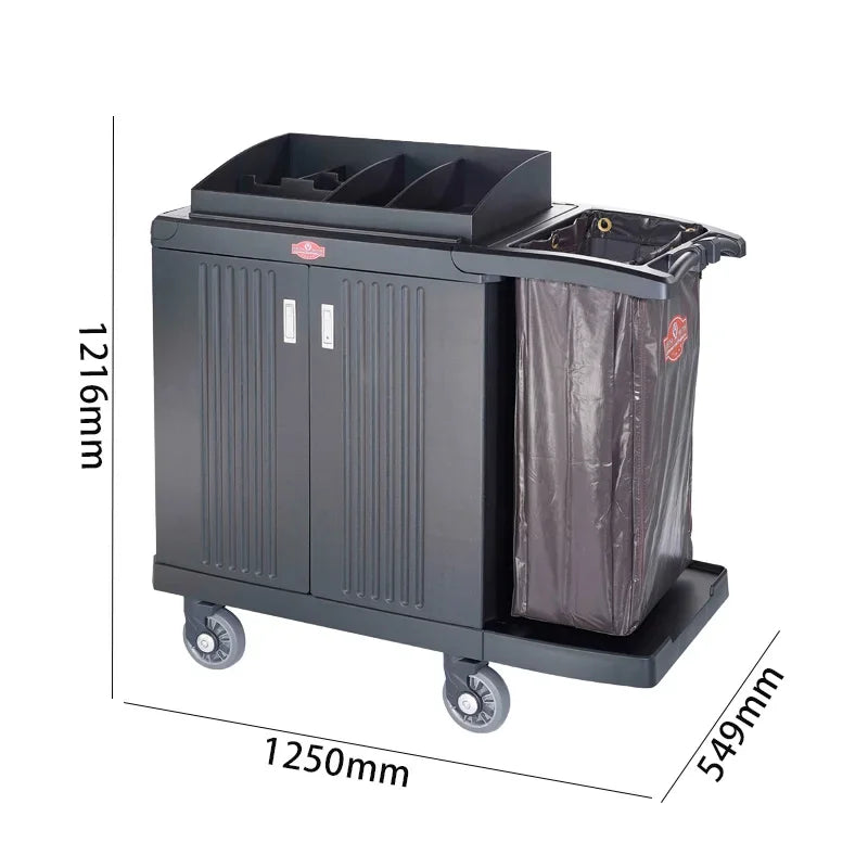 Hotel Room Utility Cleaning Trolley Cart Durable Plastic Housekeeping Cart