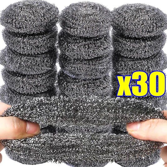 Steel Wire Cleaning Ball Brushes Household Cleaning Products Dishwashing Sponges with Wire Kitchen Tools Remove Rust and Burnt