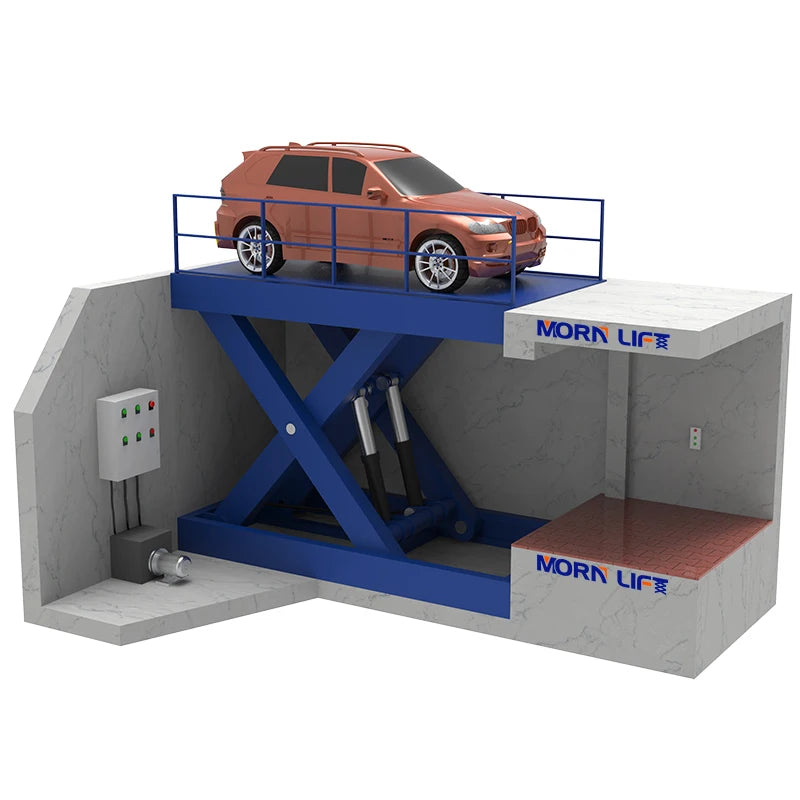 One Cylinder Hydraulic Lift Car Lift Villa Basement Hydraulic Scissor Car Parking Lift for 4S Stores/home Garages