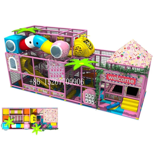 YLWCNN Customized Kids Amusement Indoor Playground Park Candy Slide Ball Pool Game Children Frame Structure Play Equipment