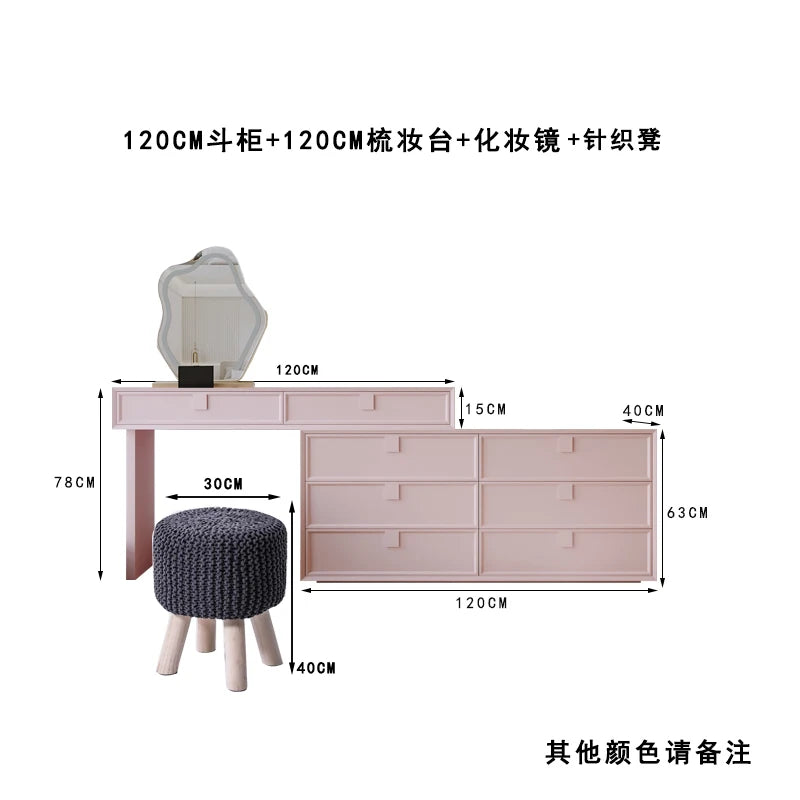 Girl Design Dressing Table Jewelry Makeup Modern Drawer Dressing Table Vanity Storage Coiffeuse De Chambre Nordic Home Furniture