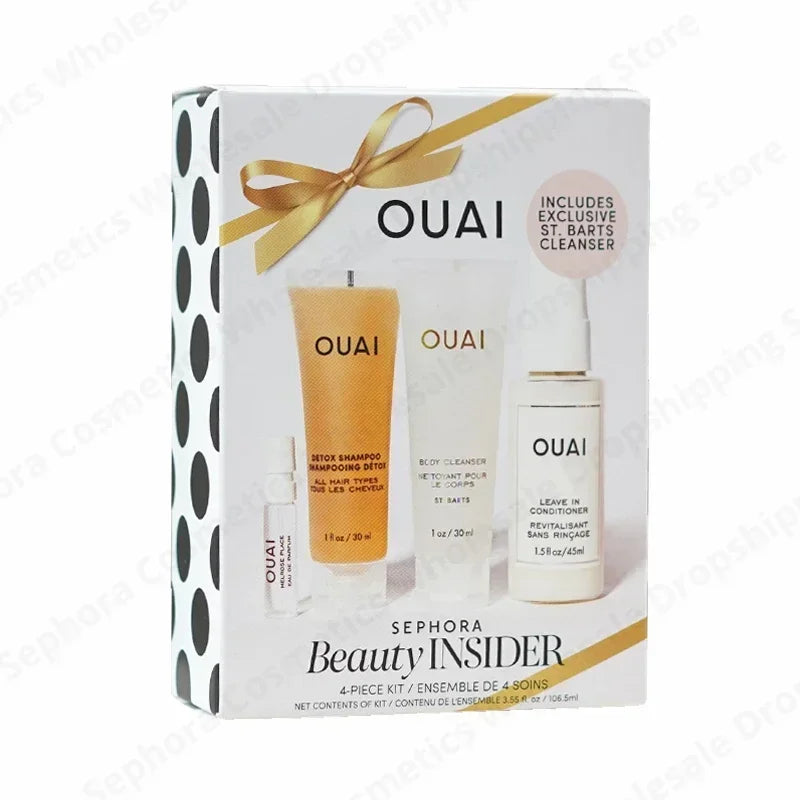 OUAI Hair Care 4pcs Set  Rough and Hard Sofa Hair Shampoo & Conditioner Smooth to Improve Frizz and Dryness