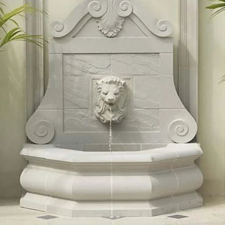 Garden Stone Craft Waterfall Fountain Antique Marble Stone Wall Water Fountain