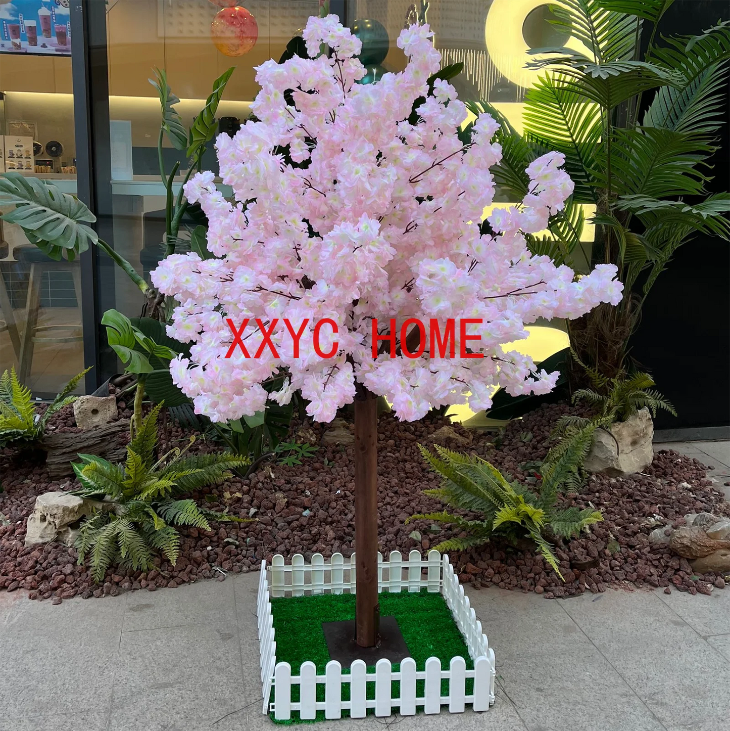 15PCS Artificial Cherry Blossom Trees for Indoor Outdoor Home Office Party Wedding Artificial Plant 1.5M