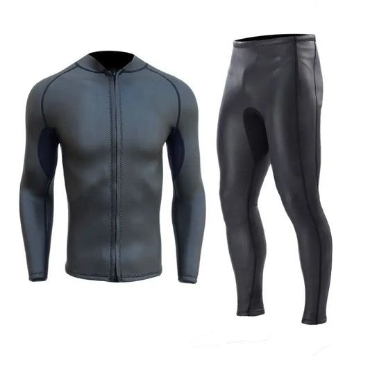 2mm CR Leather Wetsuit Diving Suit Scuba Jacket And Pants 2 piece Separate Set Men Women Snorkeling Surfing Thermal Swimsuit