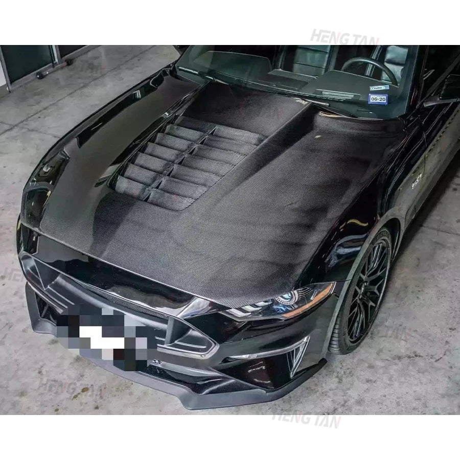 For Ford Mustang GT500 15-22 Carbon Fiber Car Front Bumper Engine Cover Hood Bonnet Vent Parts Upgrade Body kit Car Accessories