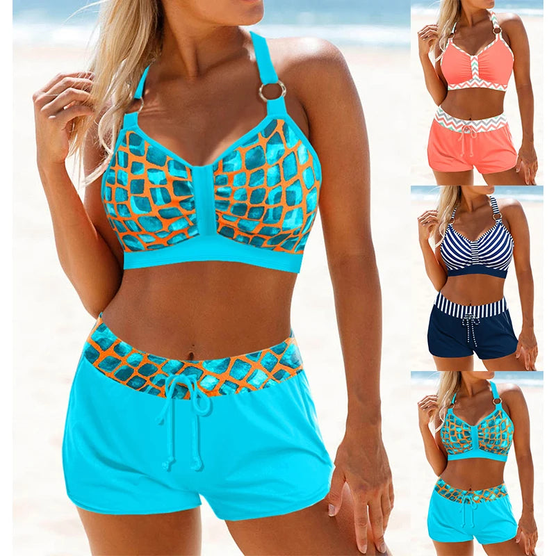 Women's Two Piece Swimwear Women's Printed Bikini Swimwear