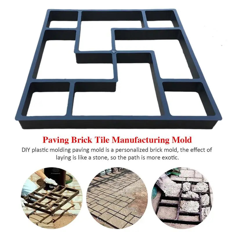 DIY Paving Brick Mould Waves Shaped Walk Maker Reusable Concrete Path Maker Mold Stepping Stone Paver For Lawn Patio Yard Garden