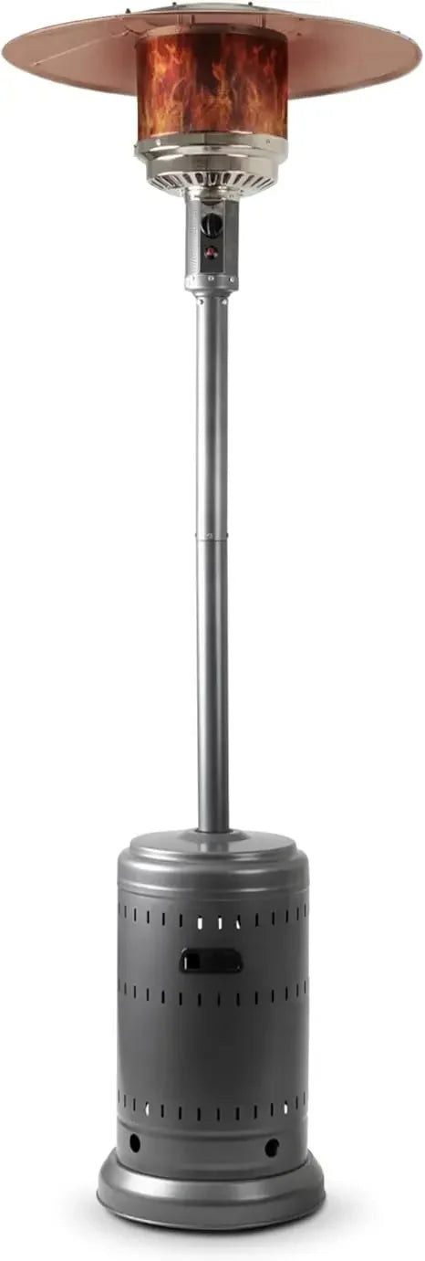 46,000 BTU Outdoor Propane Patio Heater with Wheels, Commercial & Residential, Havana Bronze, 32.1 x 32.1 x 91.3 inches (LxWxH)