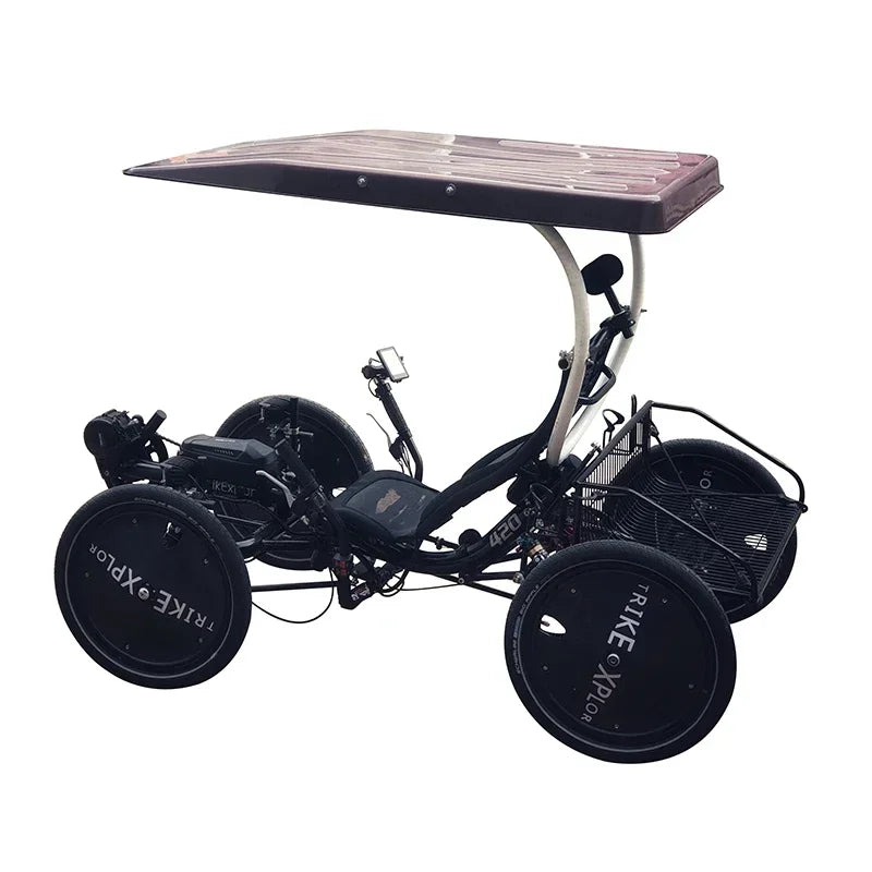 Comfortable Long-Distance Traveling TrikExplor 420E Electric Bafang 500W Motor Touring Recumbent Quad Bicycle