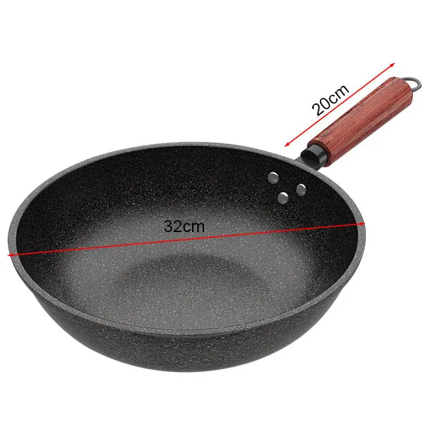 12'' Nonstick Skillet Frying Pan Kitchen Woks Pan Egg Omelette Pan Large Frying Pans Granite Coating Cooker Induction Compatible