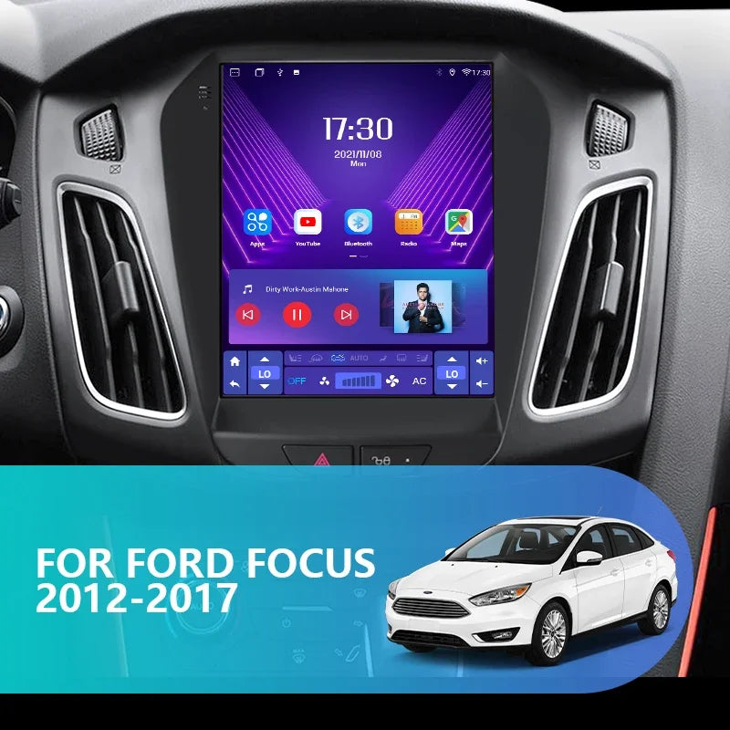 Srnubi 2 Din 9.7" Android 12 Carplay Car Radio for Ford Focus 3 Mk 3 2011 2012 - 2019 Multimedia Player 2Din GPS Auto Stereo DVD