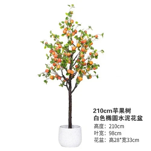 Simulation Persimmon Holly Fake Tree Fake Flower Potted Green Plant Indoor Living Room Window Decorative Ornament