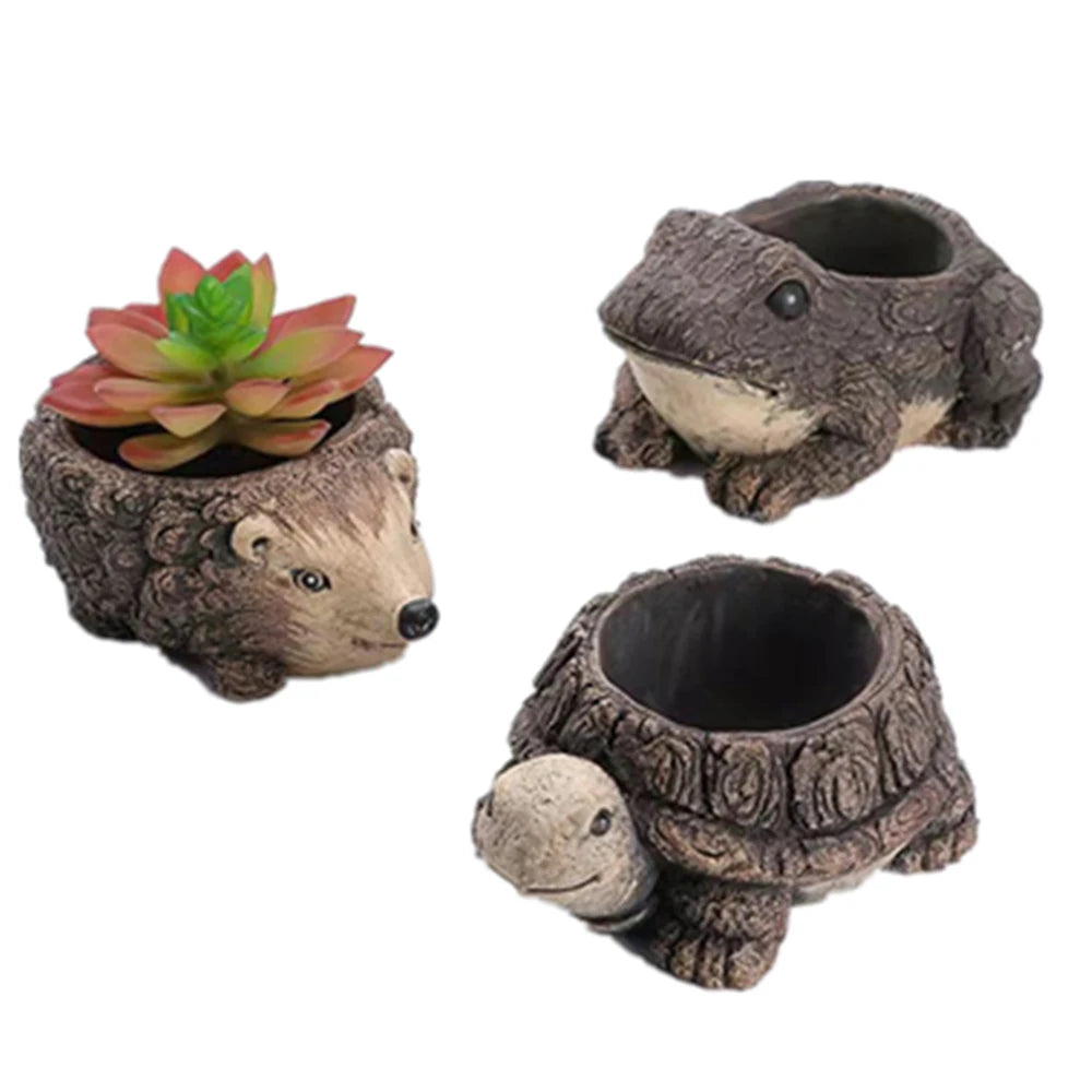 Cement Animal Planter Making Mould 3D Concrete Flower Pot Vase Silicone Molds DIY Home Garden Decoration Resin Craft