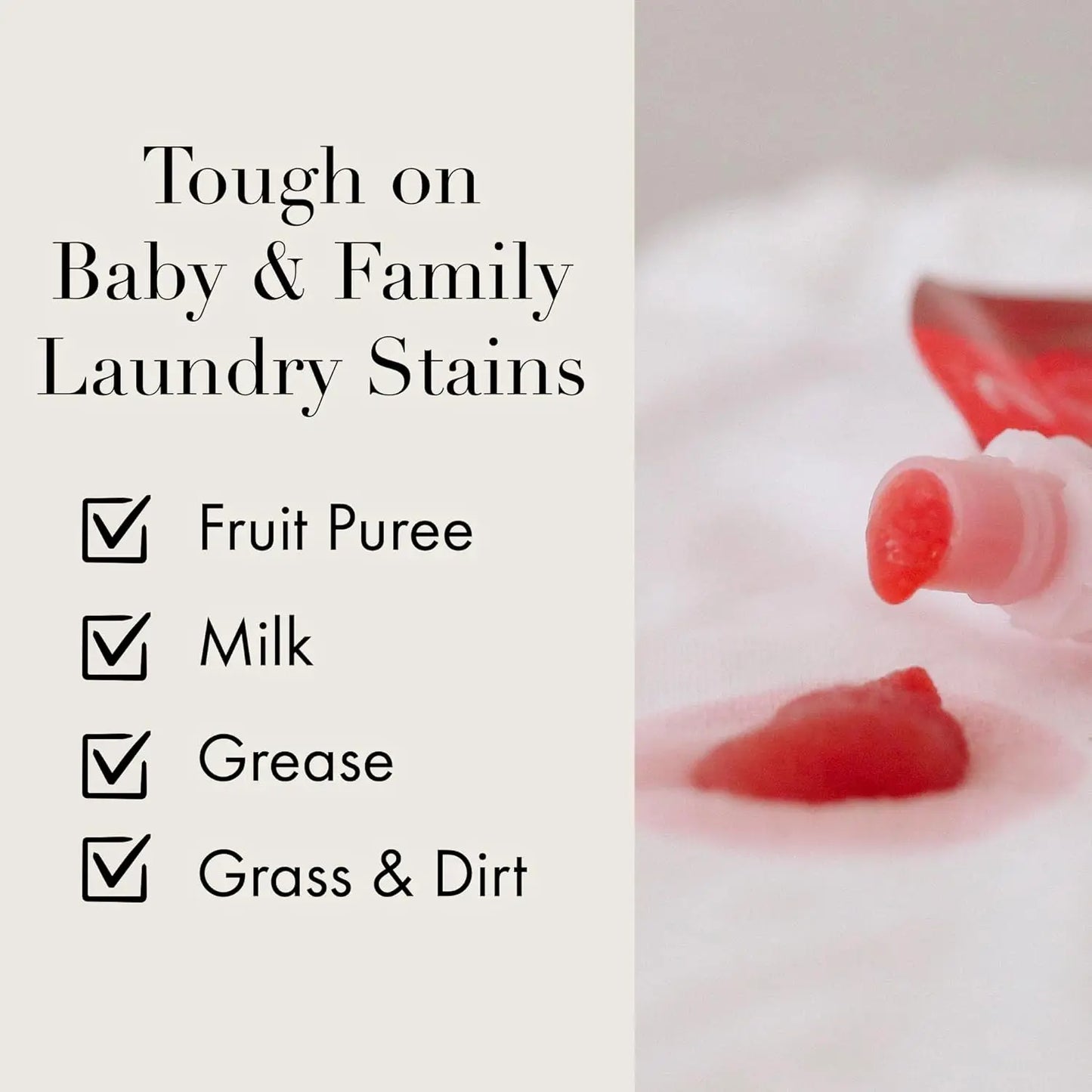 Fragrance Free Baby Laundry Detergent Liquid Concentrated 62 loads 32oz Free & Clear Free of Fragrances Dyes