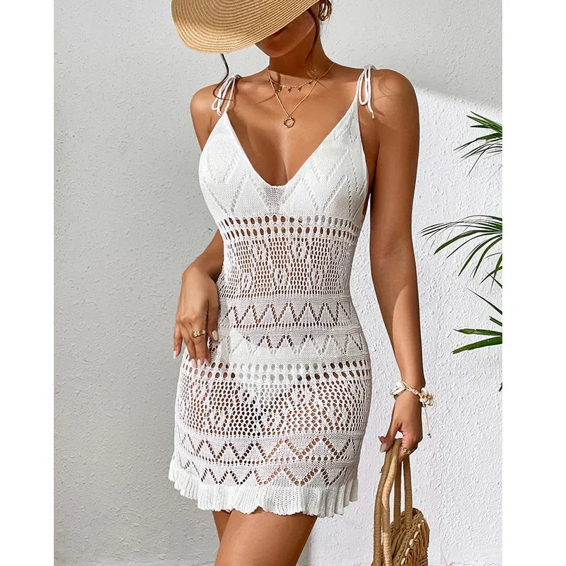 Swimming Wear for Womens Crochet Dresses See-through Beachwear Swimsuit Woman Bathing Suit Beach Cover Up Vacation Outfits Women