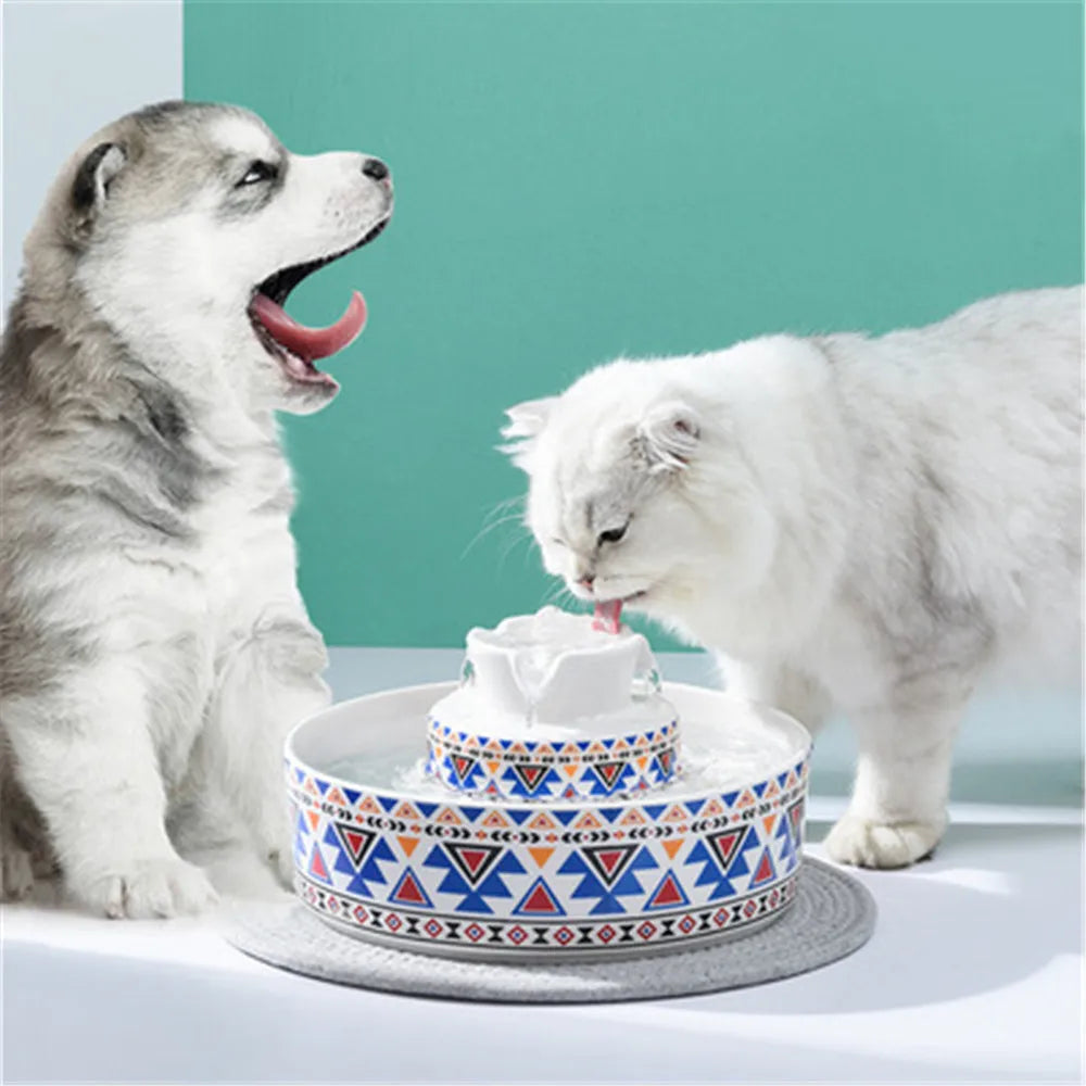 Automatic Cat Drinking Fountain,Pet Water Dispenser, Dog Drink Bowls With Filter,2.1L