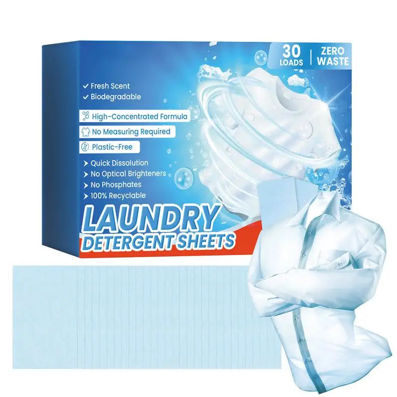 Laundry Tablets Laundry Detergent Power Tablet Pods 30pcs Gentle Eco Friendly Natural For Apartments Dorms Laundry Sheets