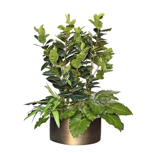 Wholesale High Quality Potted Plants High-End 100cm Diameter Metal Pot Decorative Artificial Tree