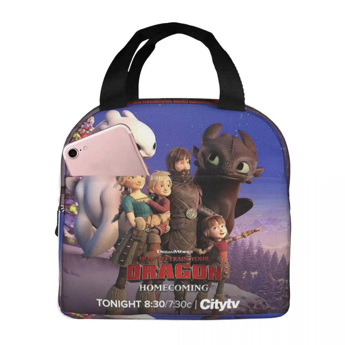 How To Train Your Dragon Lunch Bags Insulated Bento Box Lunch Tote Picnic Bags Cooler Thermal Bag for Woman Student Work